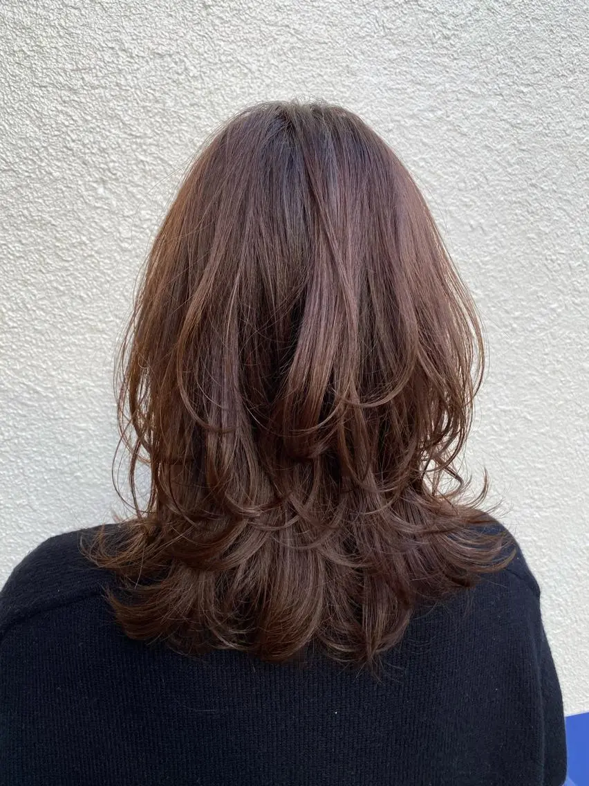 セミロング レイヤーカット 岩尾 萌々子のヘアスタイル
