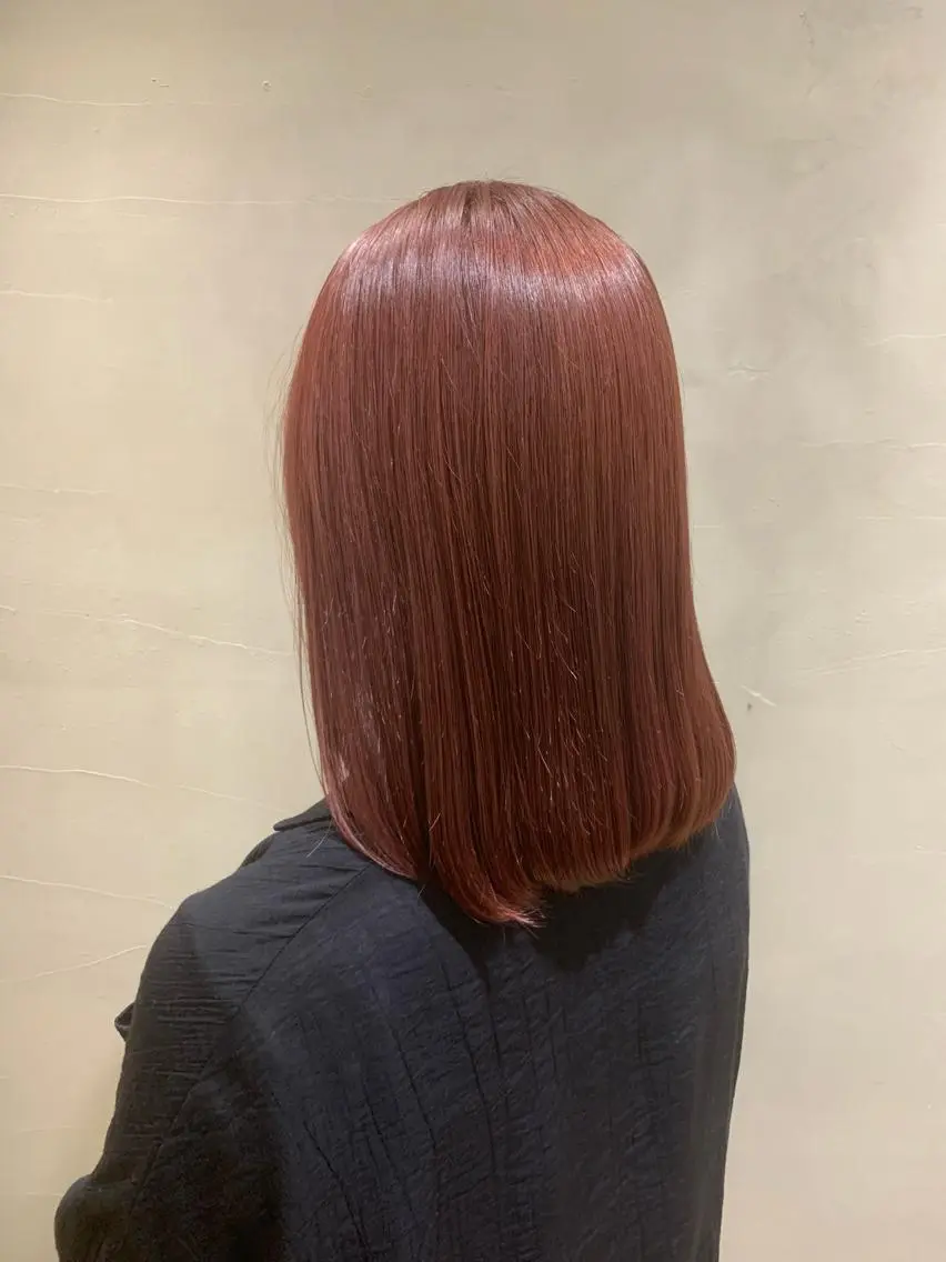ミディアム カラー ピンクカラー ㅤㅤㅤㅤㅤㅤㅤㅤㅤㅤ 彩衣のヘアスタイル