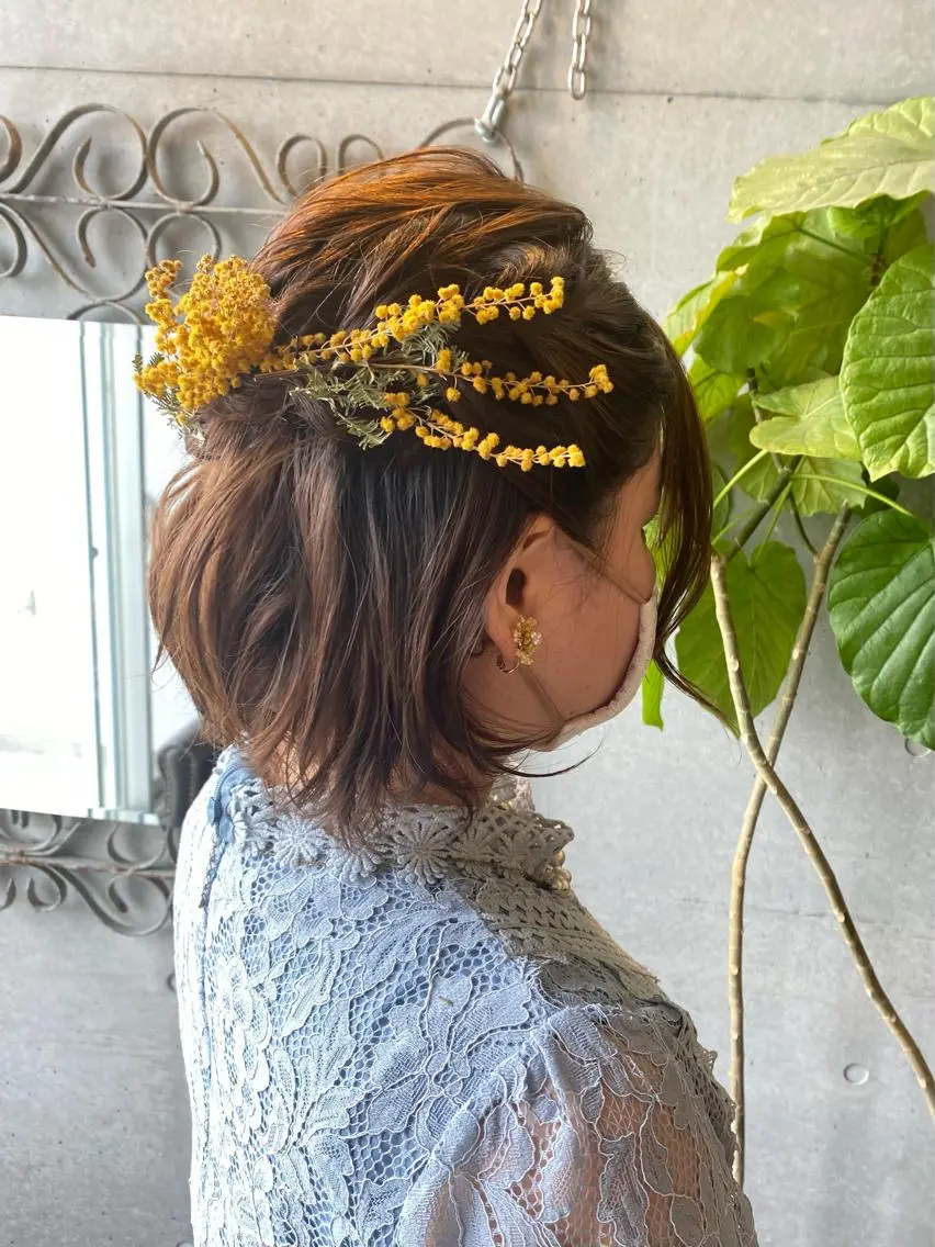 ショート カラー パーマ ヘアアレンジ メンズ キッズ ネイル マツエク・マツパ ヘアセット モリモト サナのヘアスタイル