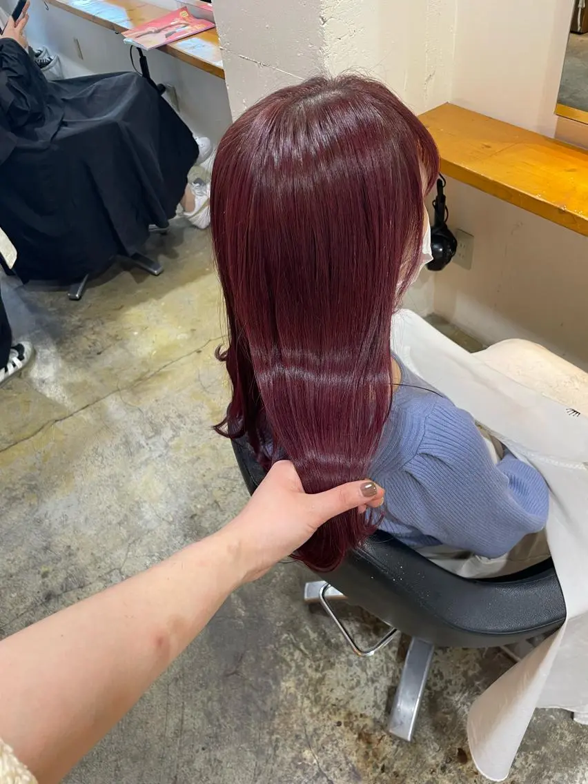 セミロング カラー ブリーチ ラベンダーカラー ラベンダーピンク ブリーチなしカラー ピンクカラー カット ヘアカラー トリートメント MIOベージュカラー 柔らかいカラーのヘアスタイル