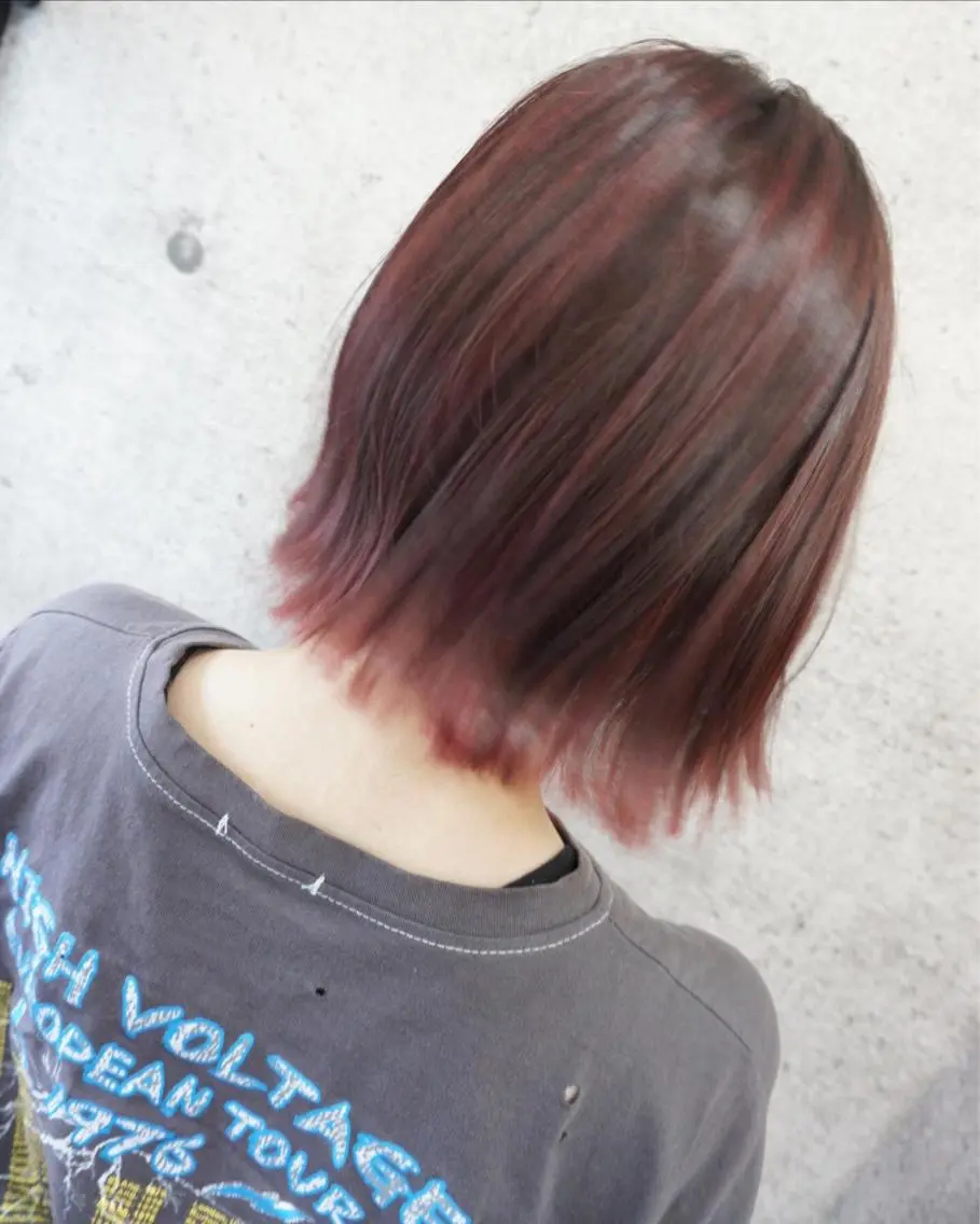 ショート ハイライト 外ハネヘア カット 縮毛矯正 トリートメント hair teria ryu 大塚のヘアスタイル