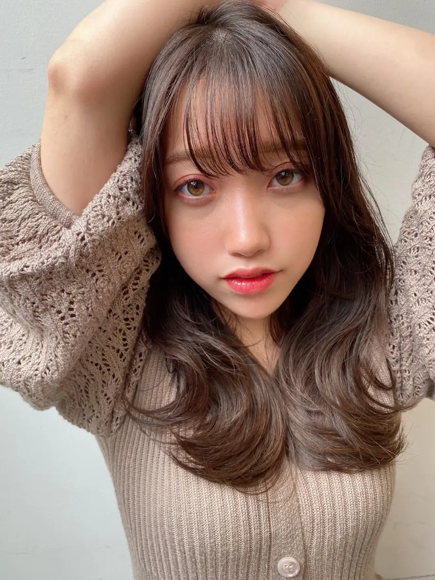 ロング カラー カット ヘアカラー トリートメント ✨大人韓国レイヤー ✨吉原 潤✨のヘアスタイル