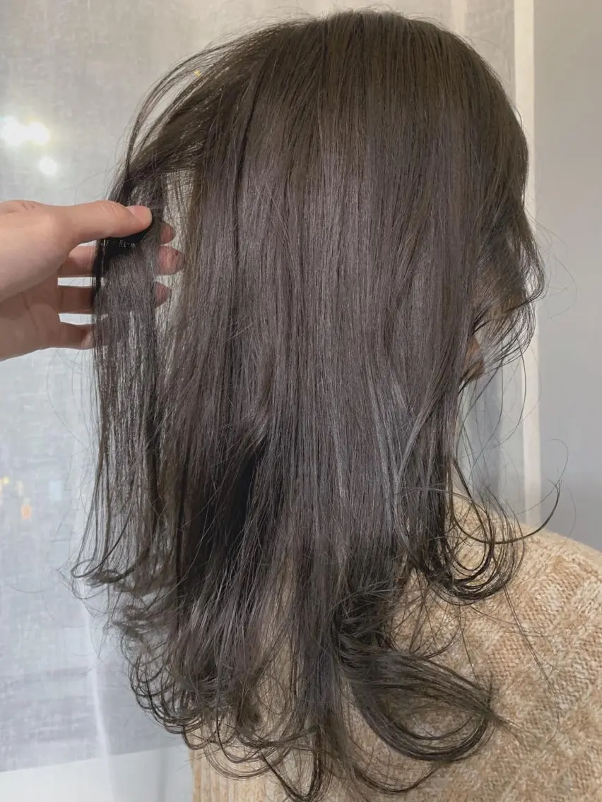 セミロング カラー ボブパーマコテ巻き風 パーマNo1深江秀平のヘアスタイル
