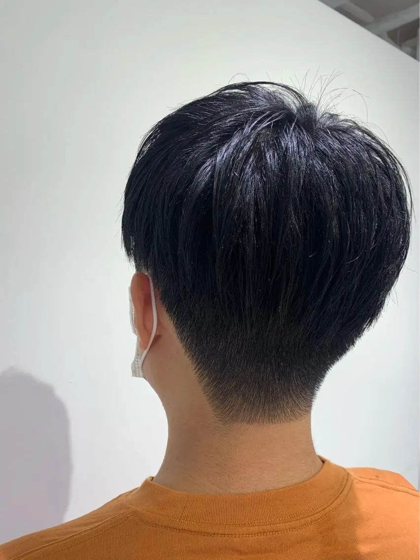 ショート メンズ センターパート マッシュ 刈り上げ マッシュヘア カット 【メンズ縮毛矯正/ Ryoka】のヘアスタイル