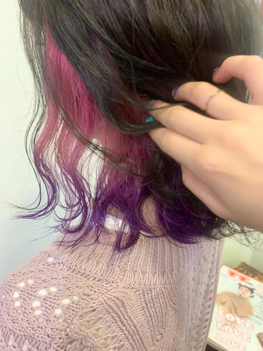 ミディアム カラー グラデーションカラー ピンクカラー 色落ちまでキレイに! !女性サロンのヘアスタイル