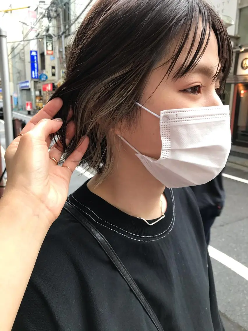 ミディアム カット ヘアカラー トリートメント ayane⭐️ボブ・ ショート・パーマのヘアスタイル