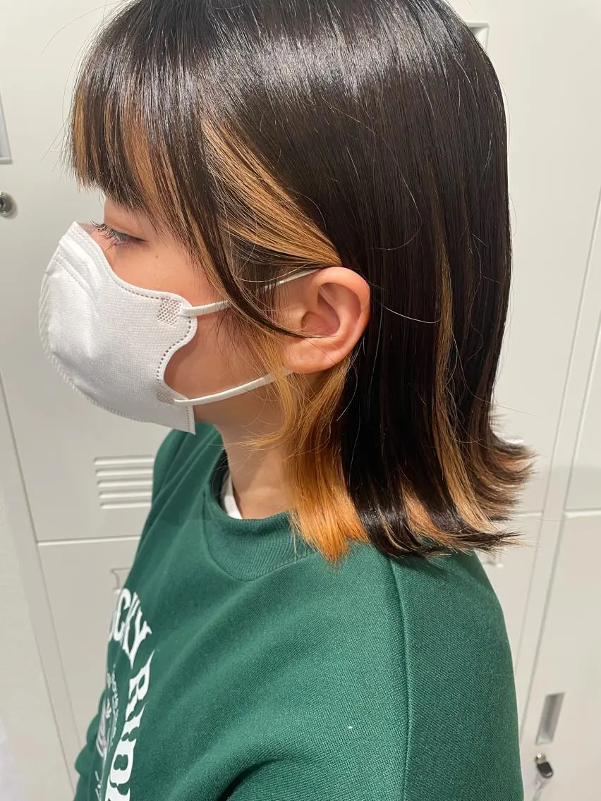 カラー 切りっぱなしボブ ボブ カット ヘアカラー 酒見 里奈のヘアスタイル