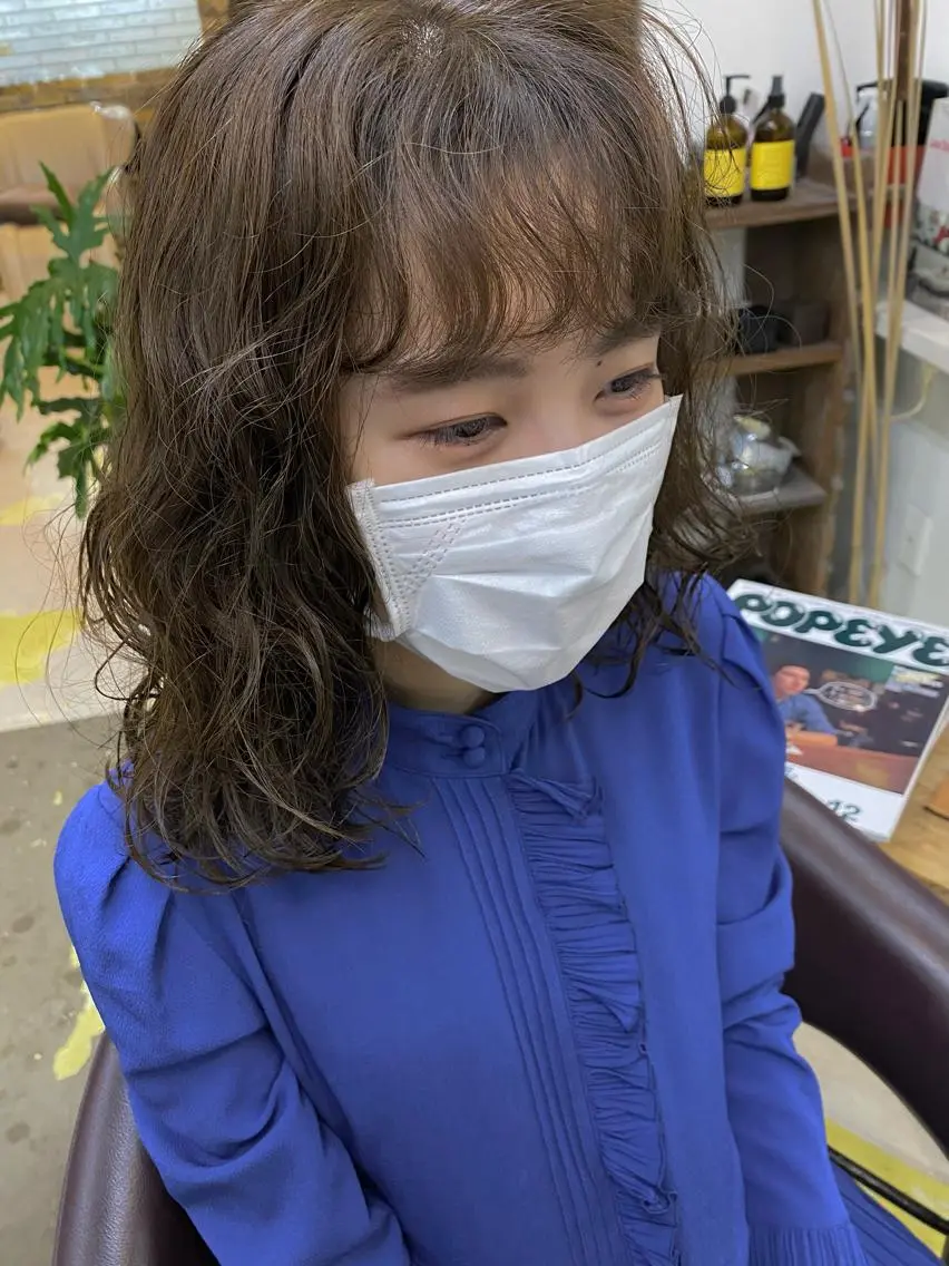 ミディアム カット パーマ Moca 〰️のヘアスタイル