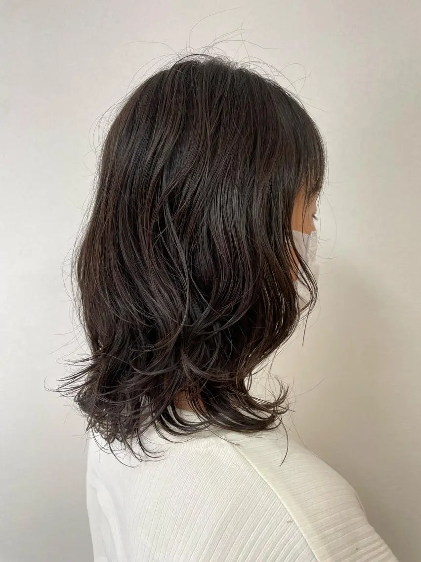 ミディアム パーマ カット パーマ 英語ok sohee ソヒ 305号室のヘアスタイル