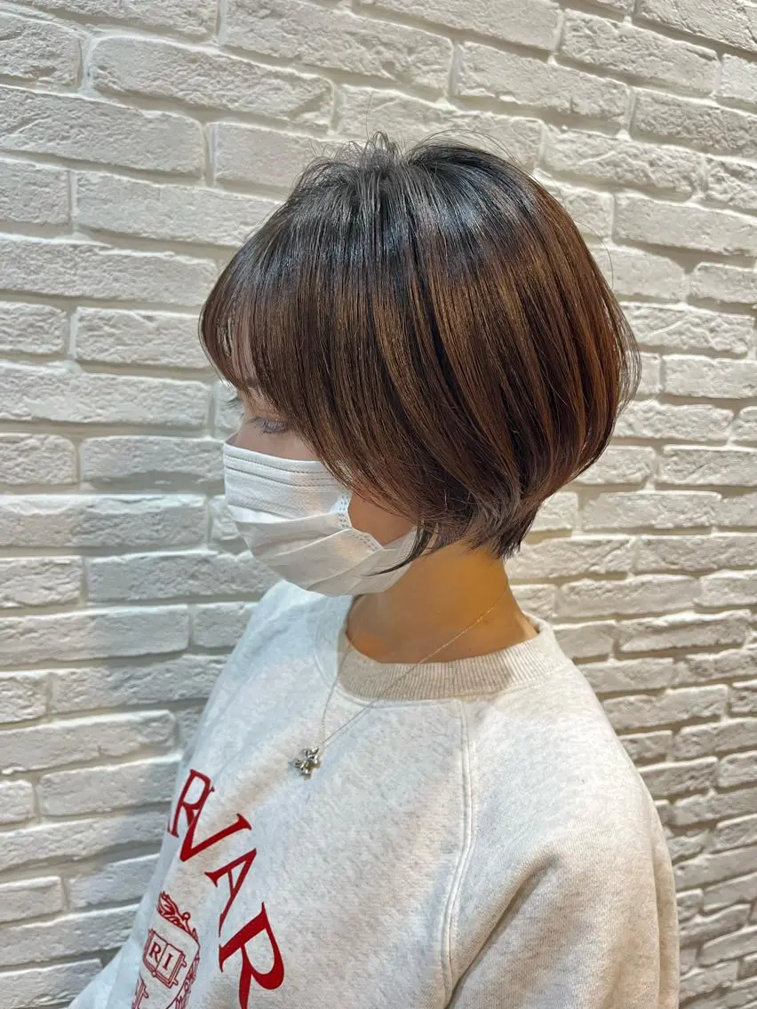 ショート ショートボブ 丸みショート ボブ くびれヘア ショートヘア カット ヘアカラー 襟足でお悩みの方✂︎ くびれ職人ハシモトのヘアスタイル