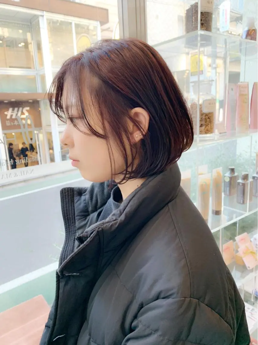 ショート カラー ショートボブ ボブ シースルーバング ショートヘア 岩田菜央 《武蔵小杉》のヘアスタイル
