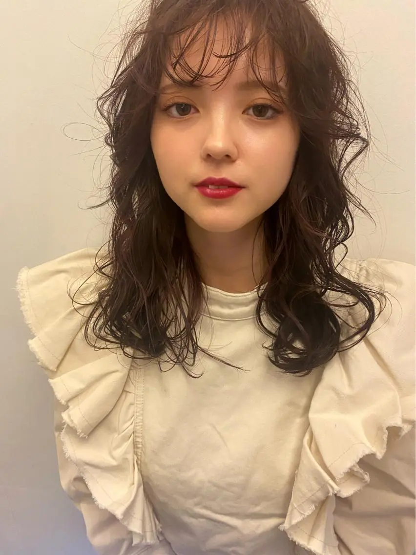 セミロング カラー ヘアアレンジ ピンクカラー yoda karenのヘアスタイル
