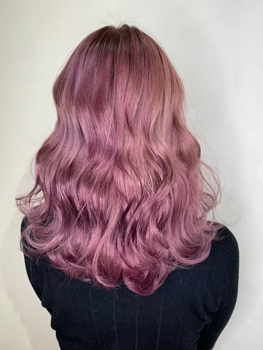 ミディアム カラー ブリーチ ラベンダーカラー ピンクカラー ピンクラベンダー ヘアカラー JIL BLAN千葉 代表 Toshikiのヘアスタイル