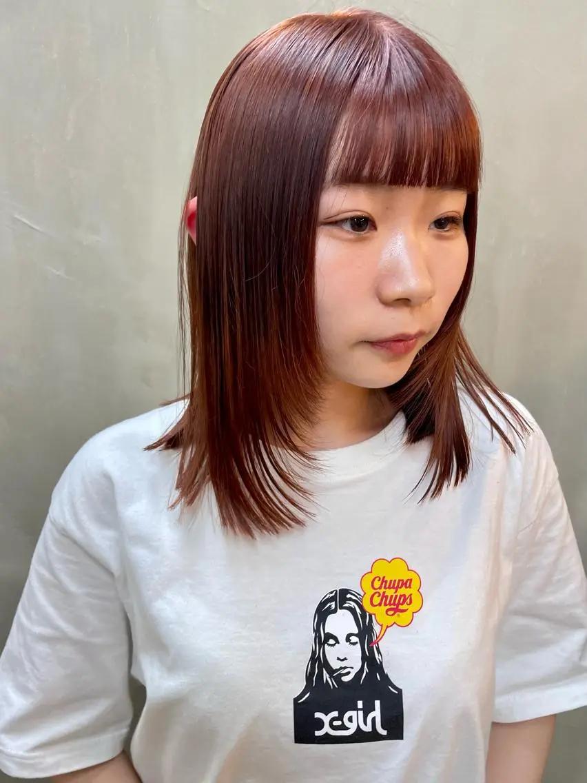 ミディアム カラー パーマ ヘアアレンジ メンズ キッズ ネイル マツエク・マツパ アイブロウ 顔まわりレイヤー レイヤーカット カット ヘアカラー トリートメント tatsumi/ボブ ウルフ/レイヤーのヘアスタイル
