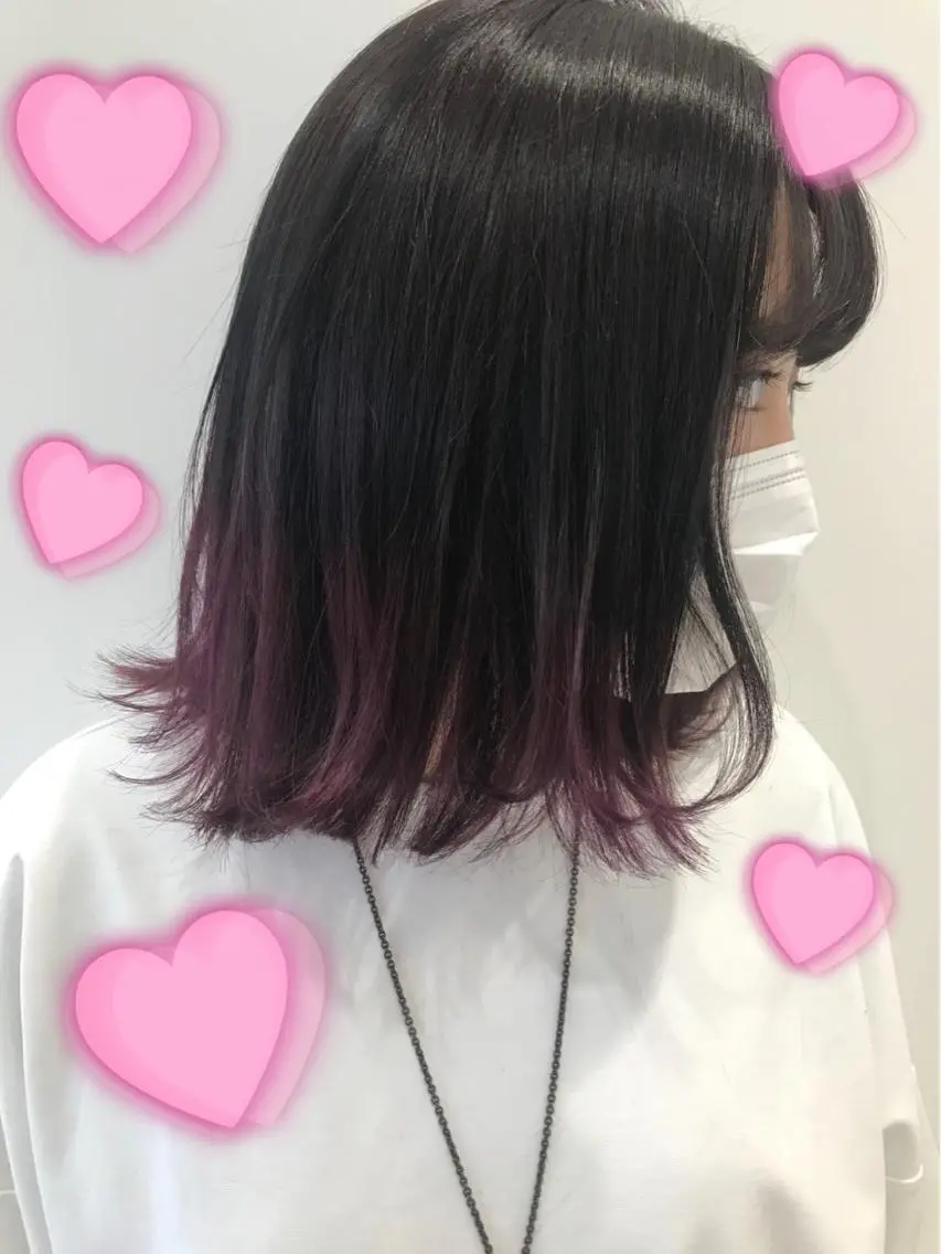 カラー ピンクカラー ピンクパープル 新宿駅近♡個室 ♡関口三都季🌜のヘアスタイル