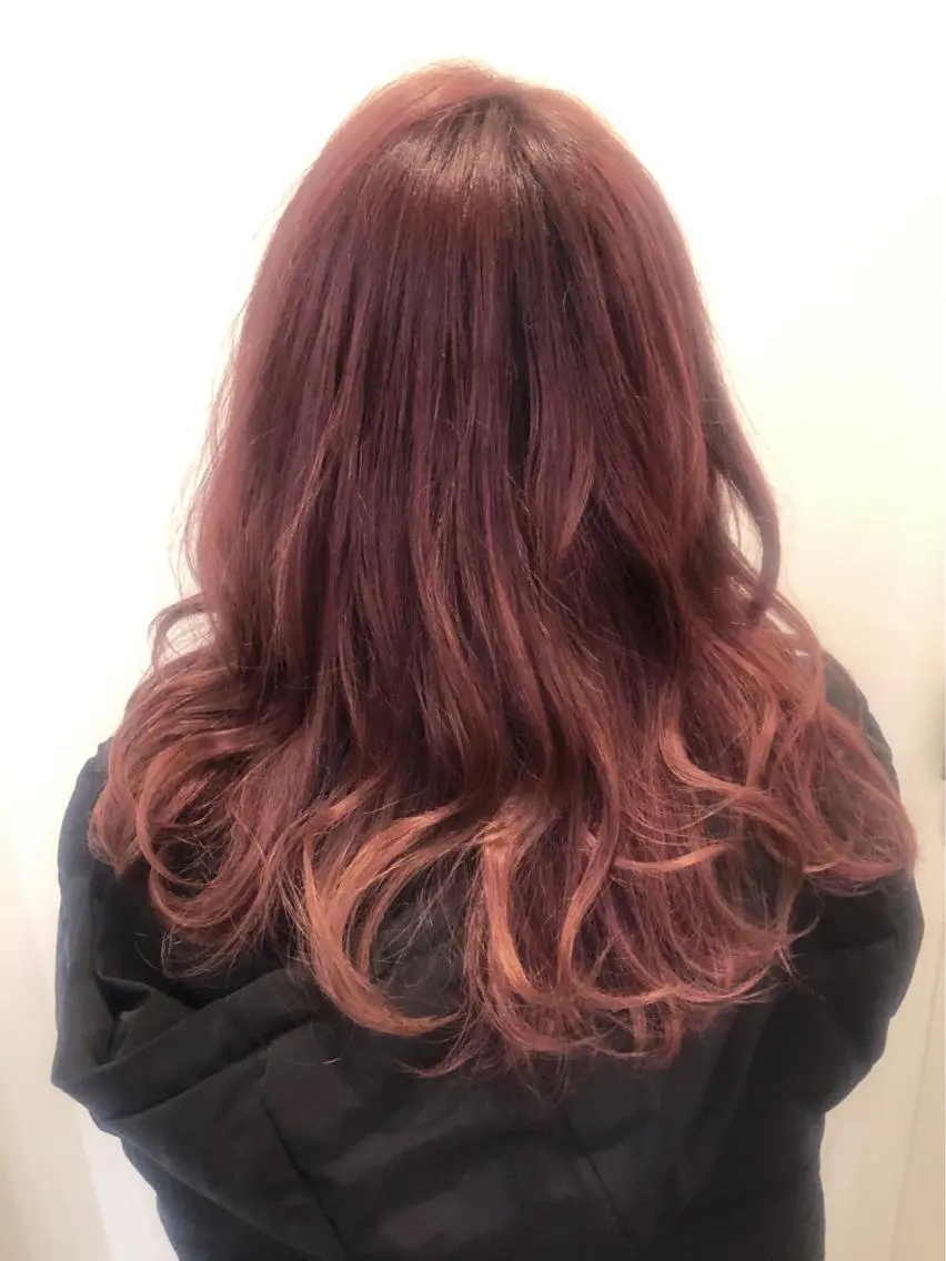 ロング カラー ブリーチ 透明感カラー ピンクカラー 🌼 アユカのヘアスタイル