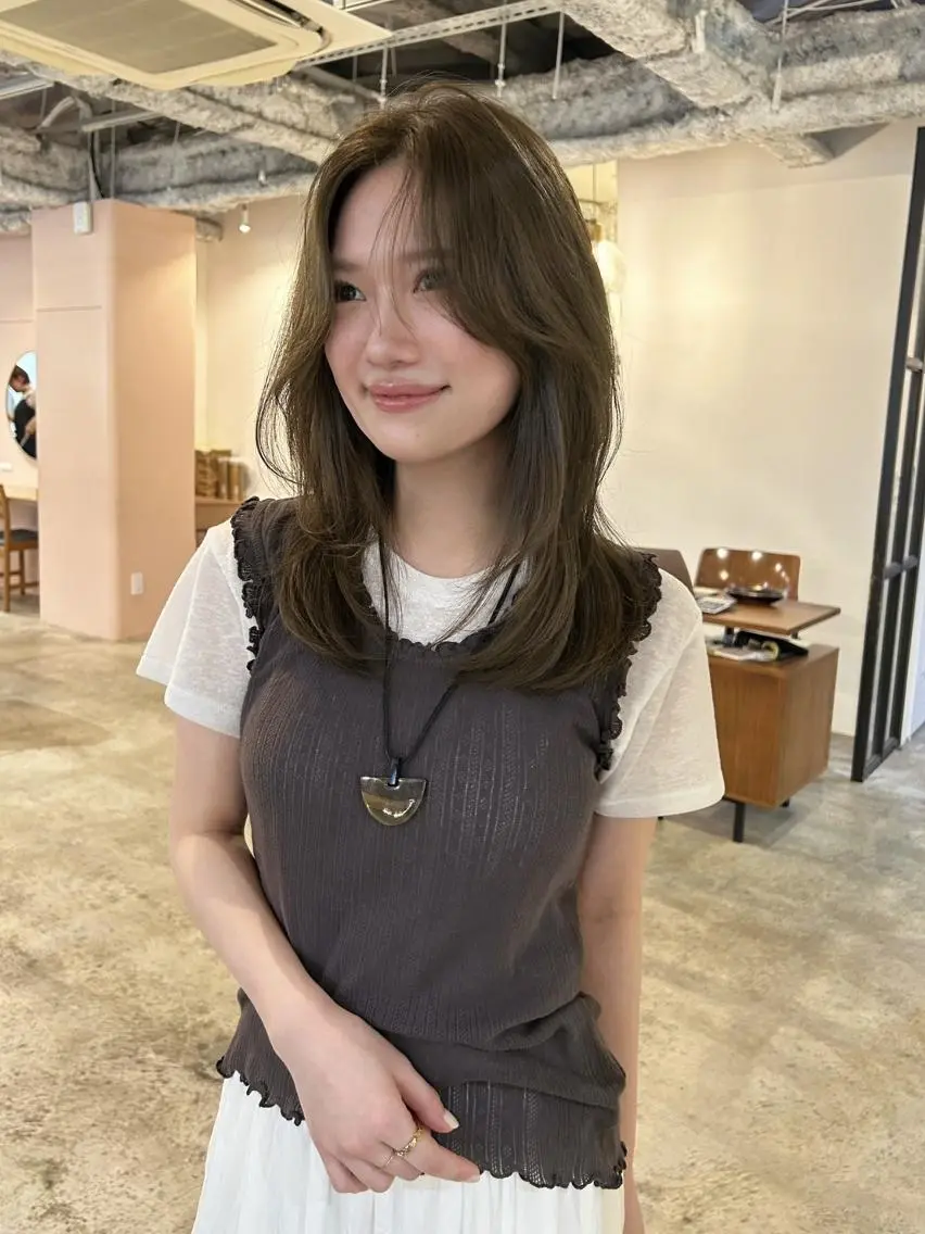 ミディアム パーマ カラー ショートボブ ミディアムパーマ アディクシーカラー ブリーチ ケアブリーチ カット ヘアカラー トリートメント CEINEOUR 三軒茶屋のヘアスタイル