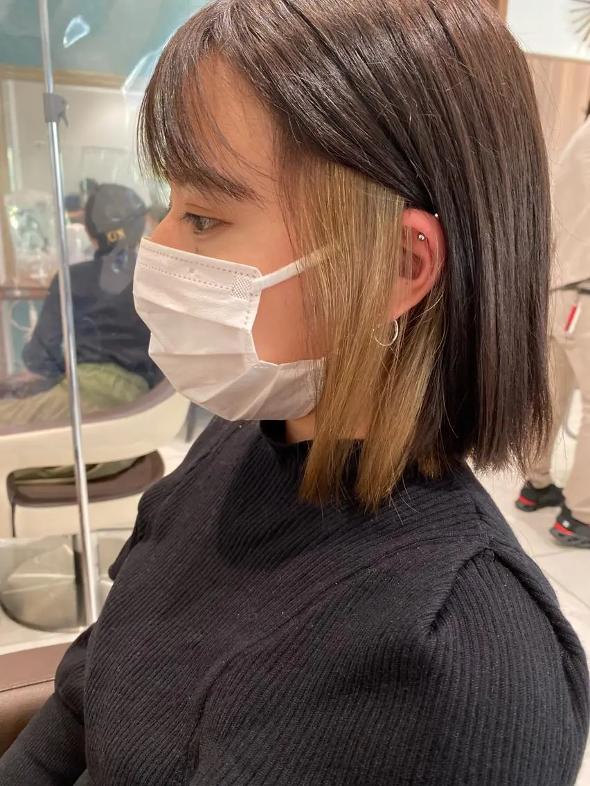 カラー イヤリングカラー ヘアカラー 竹下 勝也のヘアスタイル