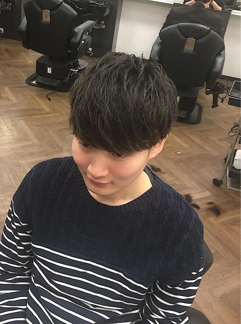 ミディアム パーマ メンズ ミディアムパーマ マッシュ メンズパーマ 前田賢生 ご新規様はNGのヘアスタイル