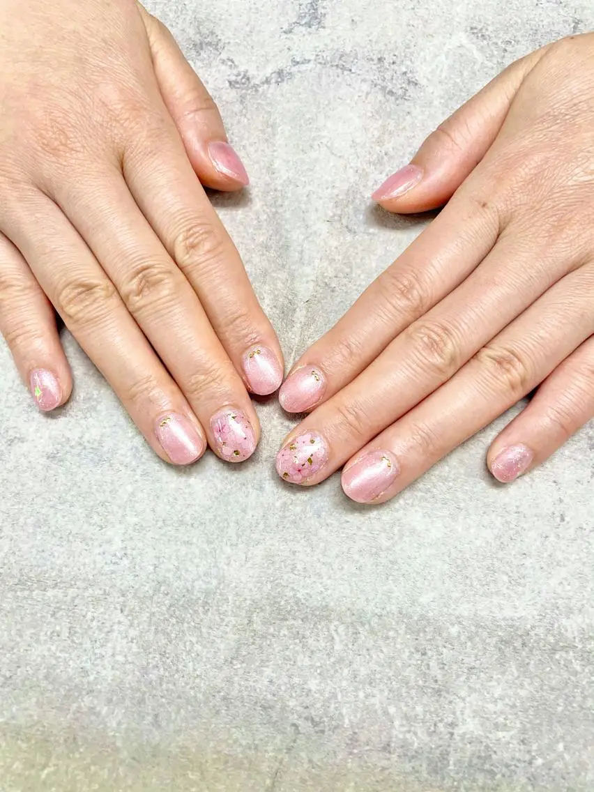ネイル 桜ネイル オフィスネイル ピンク FASTNAIL PLUS 新宿店のネイルデザイン