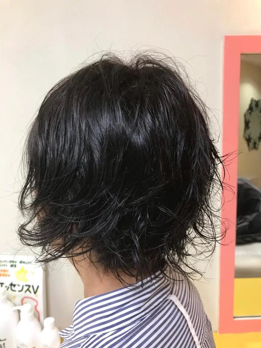 ミディアム カラー パーマ カット パーマ トリートメント 横田 尚登のヘアスタイル