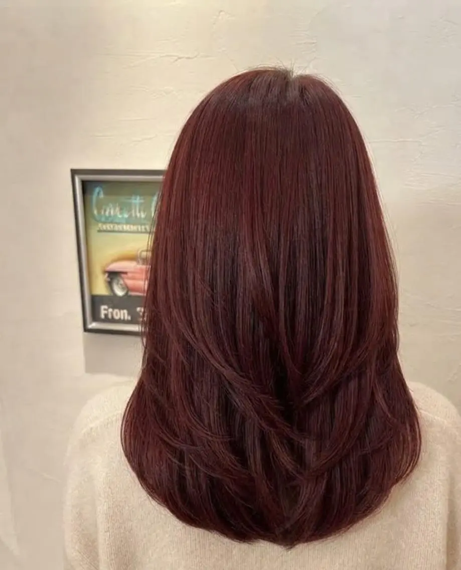 カラー ロング ロングレイヤー レイヤーカット ロング カット ヘアカラー トリートメント ヘッドスパ flencia 丸 和博|カットのヘアスタイル