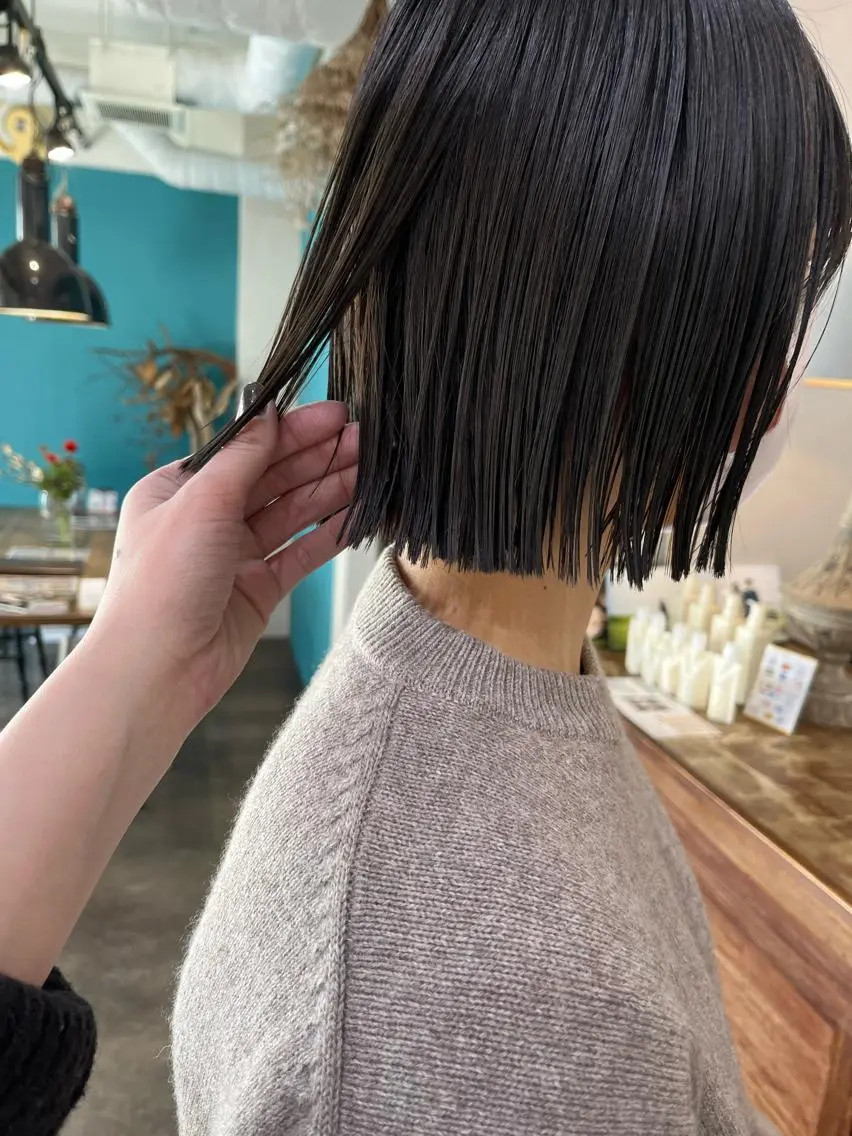ショート ワンレンボブ ボブ 宮腰 瑠果のヘアスタイル