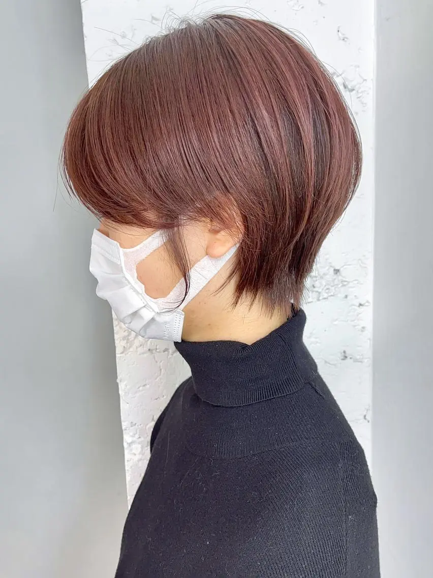パーマ カラー ヘアアレンジ ショート くびれヘア ショートヘア カット ヘアカラー トリートメント ITbyALBUM 八王子店のヘアスタイル