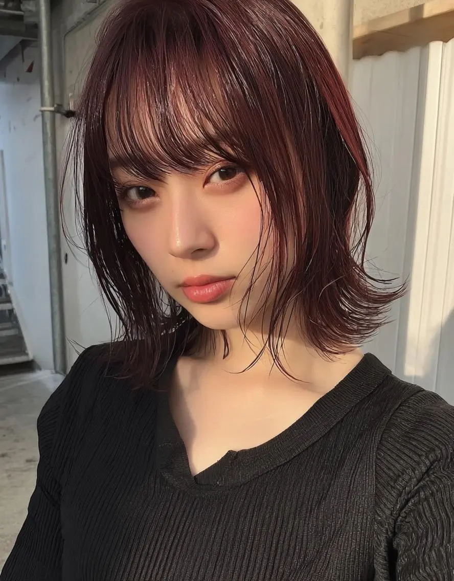 ミディアム カラー デザインカラー✨ 透明感カラー菊地真保のヘアスタイル