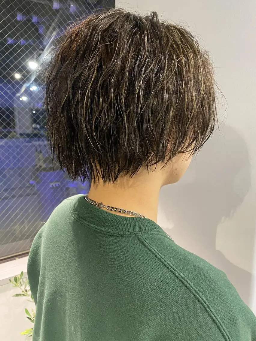 ショート パーマ メンズ カット パーマ 小顔ショート/ボブ/ 川口京佑のヘアスタイル