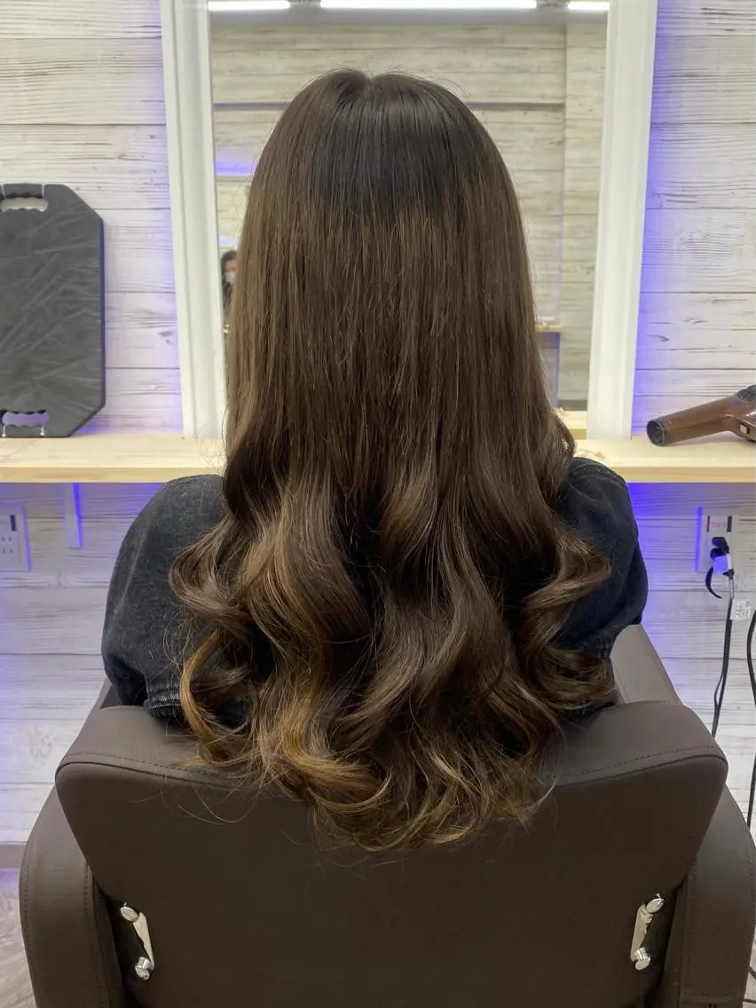 ロング カラー ヘアアレンジ ショートボブ 編み込みエクステ シールエクステ バレイヤージュ 透明感カラー FAAM Tsuneのヘアスタイル