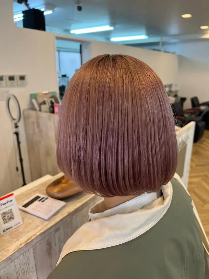 ショート カラー ラベンダーカラー ピンクカラー ピンクラベンダー ヘアカラー トリートメント ブリーチ特化 梅田本多翔のヘアスタイル