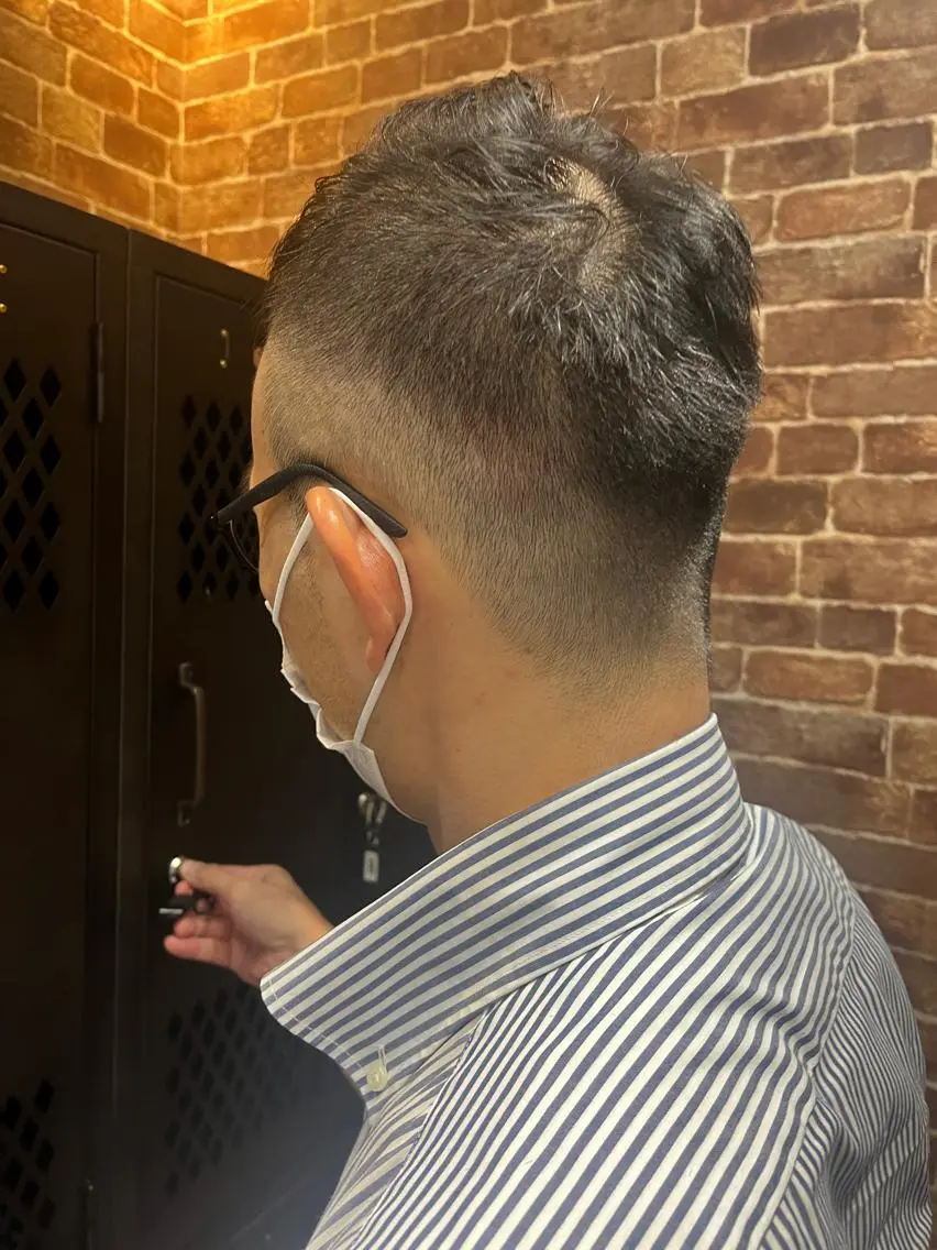 ショート メンズ メンズハイライト メンズパーマ ケアカラー ピンクブラウン ボブ 久木原 ゆりのヘアスタイル