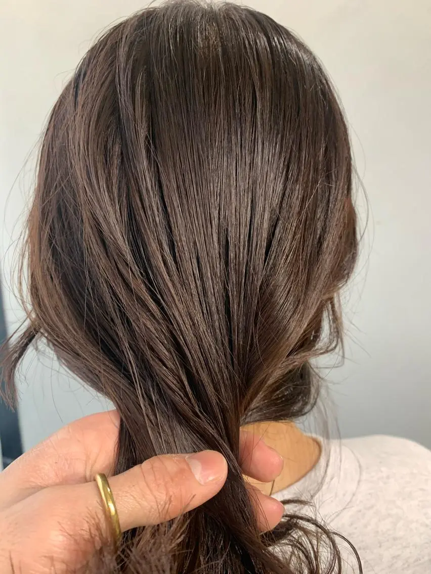 セミロング カラー ヘアアレンジ ボブパーマコテ巻き風 パーマNo1深江秀平のヘアスタイル