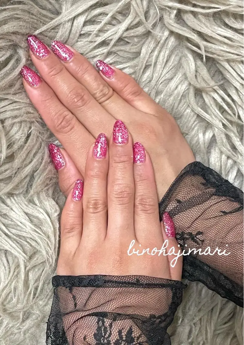ネイル ラメ(グリッター) ワンカラーネイル ♡Bivi♡自爪に 優しいネイルサロンのネイルデザイン