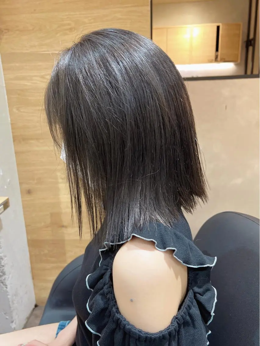 ミディアム カット ヘアカラー トリートメント フジサキ ケンのヘアスタイル