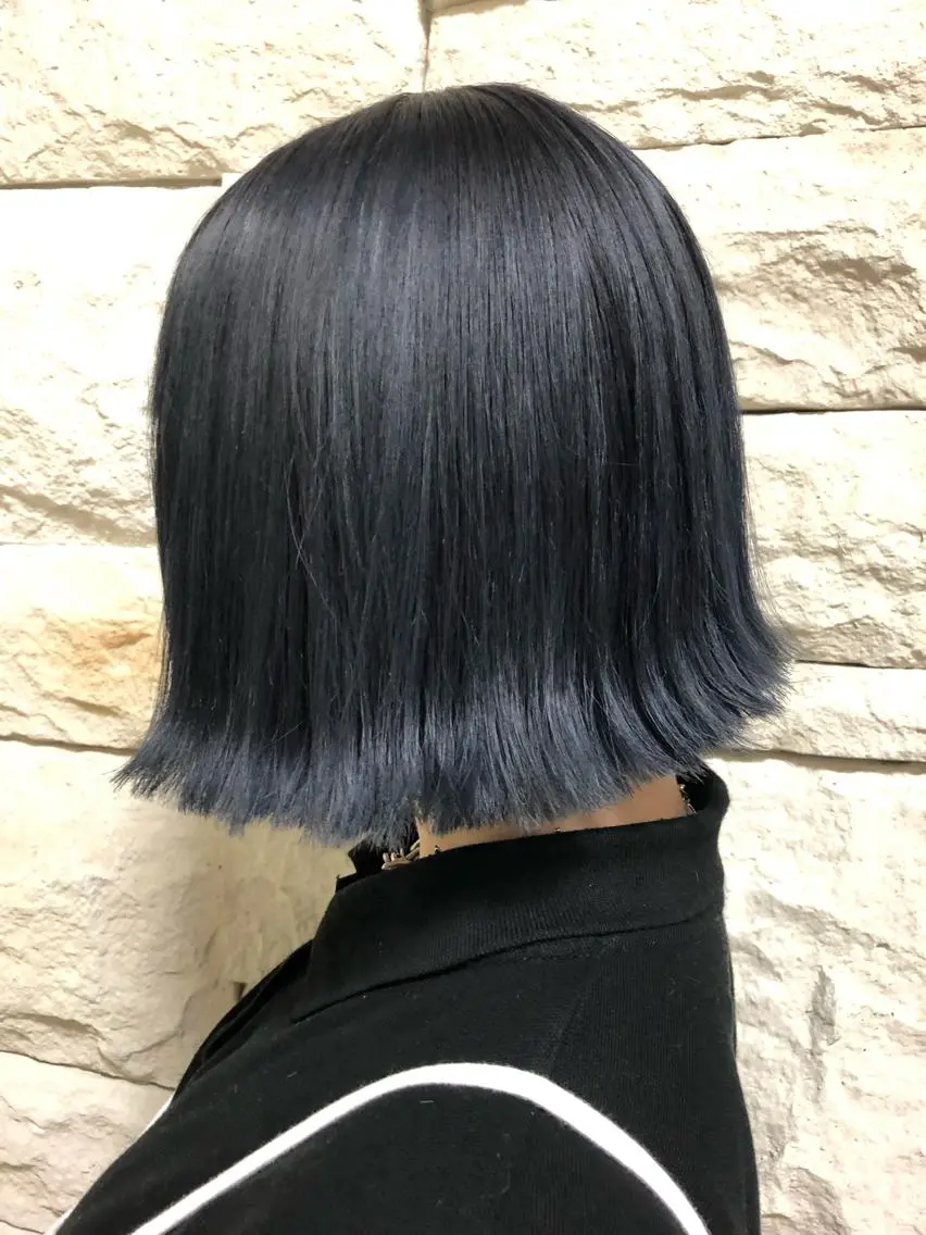 ショート カラー ヘアアレンジ メンズ キッズ ネイル マツエク・マツパ アッシュ ブルーカラー ブルーアッシュ ブルー 透明感カラー🤎 ゆりのヘアスタイル