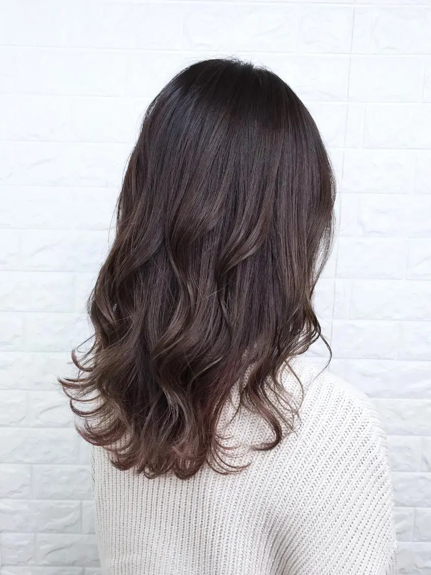 セミロング カラー 髪質改善縮毛矯正 美容師✂️山崎竜二のヘアスタイル