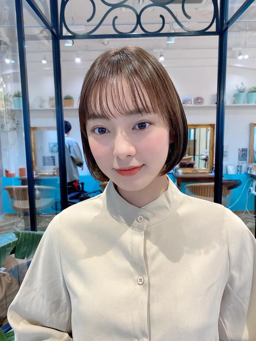 ショート カット ヘアカラー 縮毛矯正 トリートメント レイヤー/韓国/ボブ 縮毛矯正/畠中ケントのヘアスタイル
