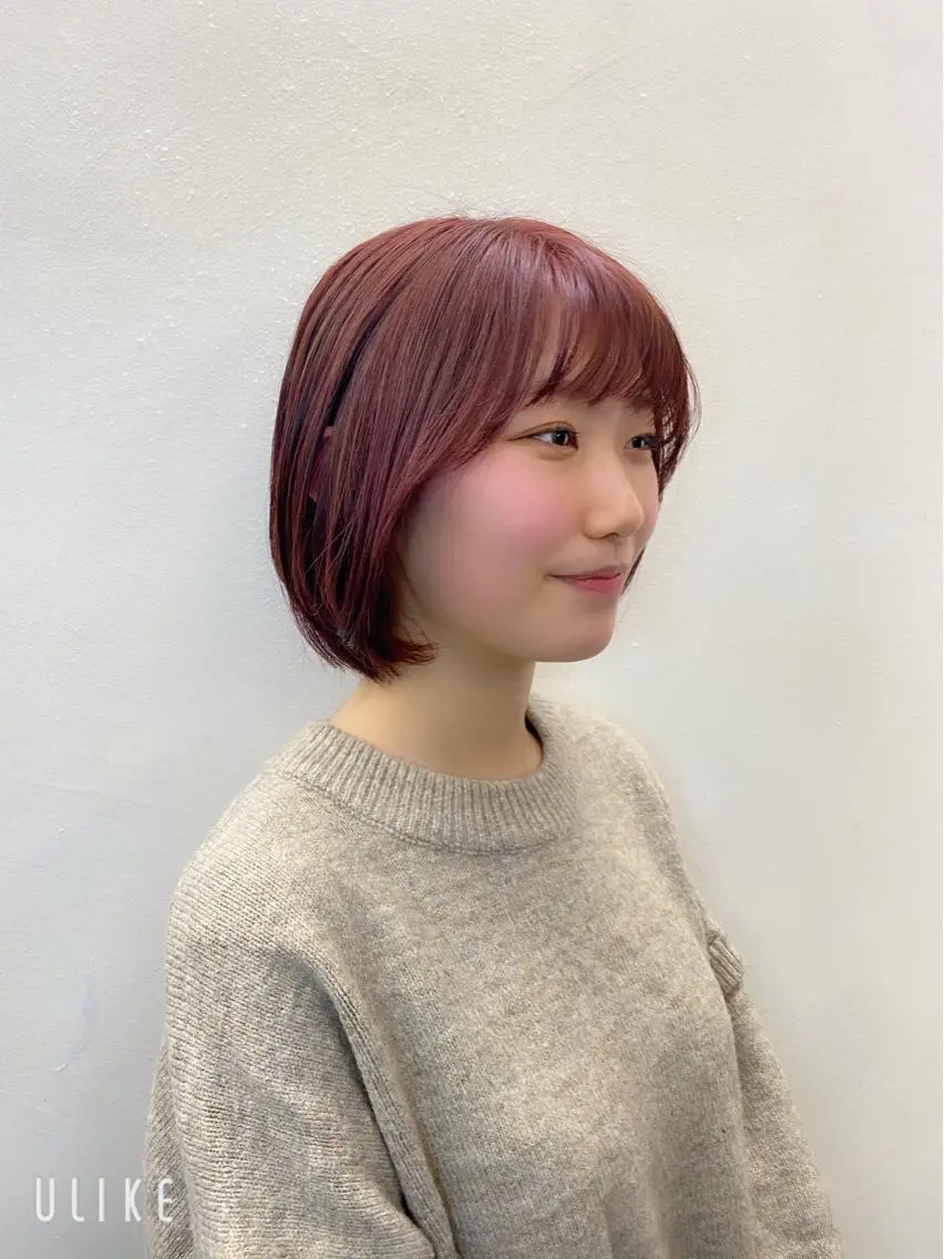 ショート カラー 似合わせレイヤー/ ケアパーマ/高倉のヘアスタイル