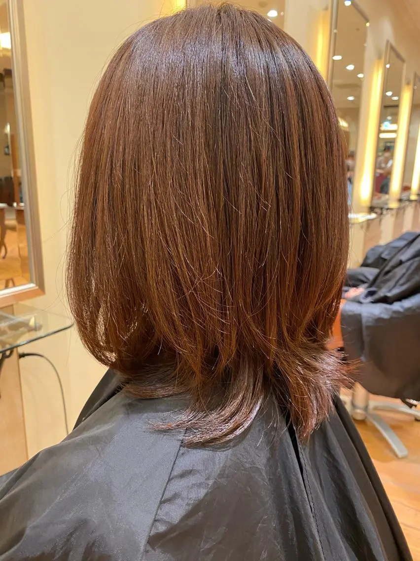 ミディアム カラー ブラウンカラー カットモデル募集中/ 店長/角田真哉のヘアスタイル