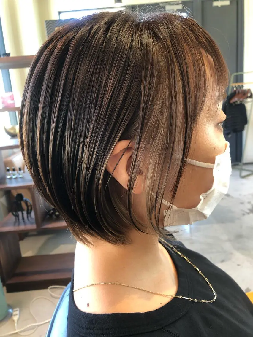 ショート ショートヘア カット トリートメント ハイライトバレイヤー ジュ&縮毛矯正✨櫻野のヘアスタイル