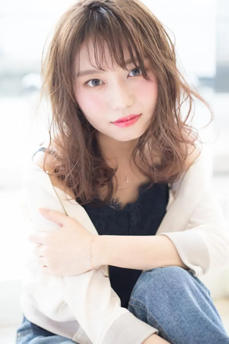 ミディアム カラー パーマ カット パーマ トリートメント 髪質改善サロン Liko🌟のヘアスタイル