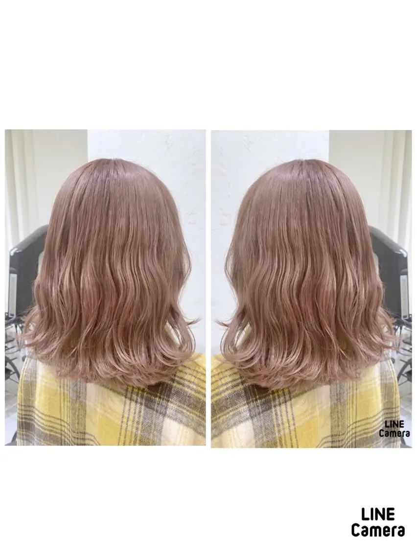 ミディアム カラー ベージュカラー ピンクカラー ピンクベージュ ブリーチ/髪質改善 🍀MASAKiのヘアスタイル