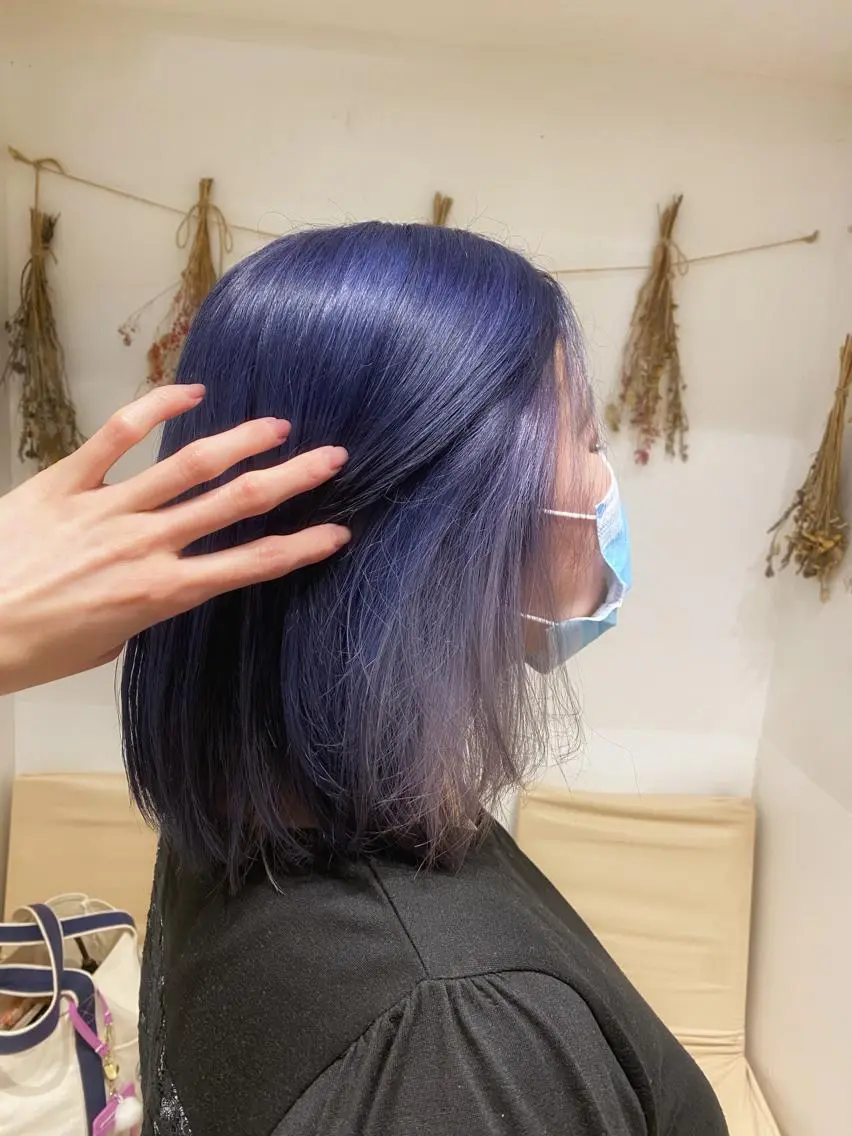ミディアム カラー ブリーチ ブルーカラー ケアブリーチ ピンクカラー ホワイトピンク はだゆうき @hadadan08のヘアスタイル