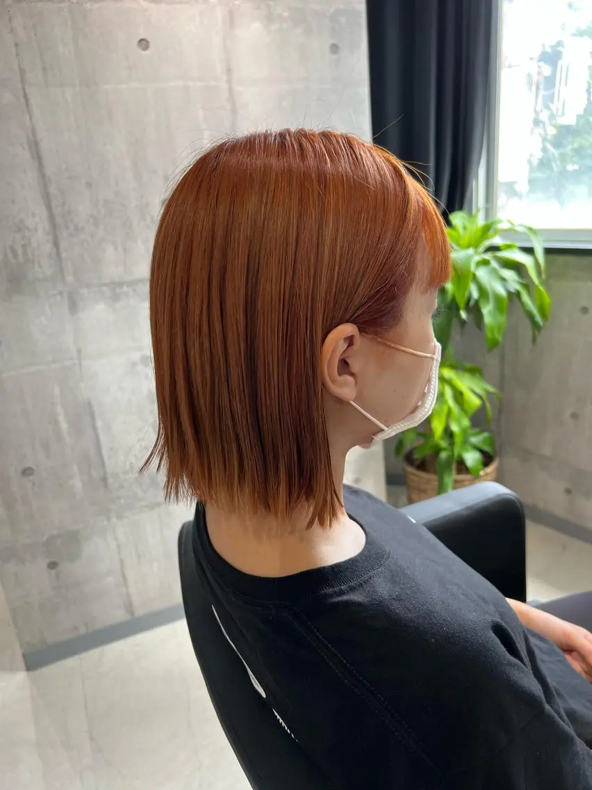 ミディアム カラー ヘアアレンジ オレンジ 髪質改善_WHITE RYUSUKEのヘアスタイル