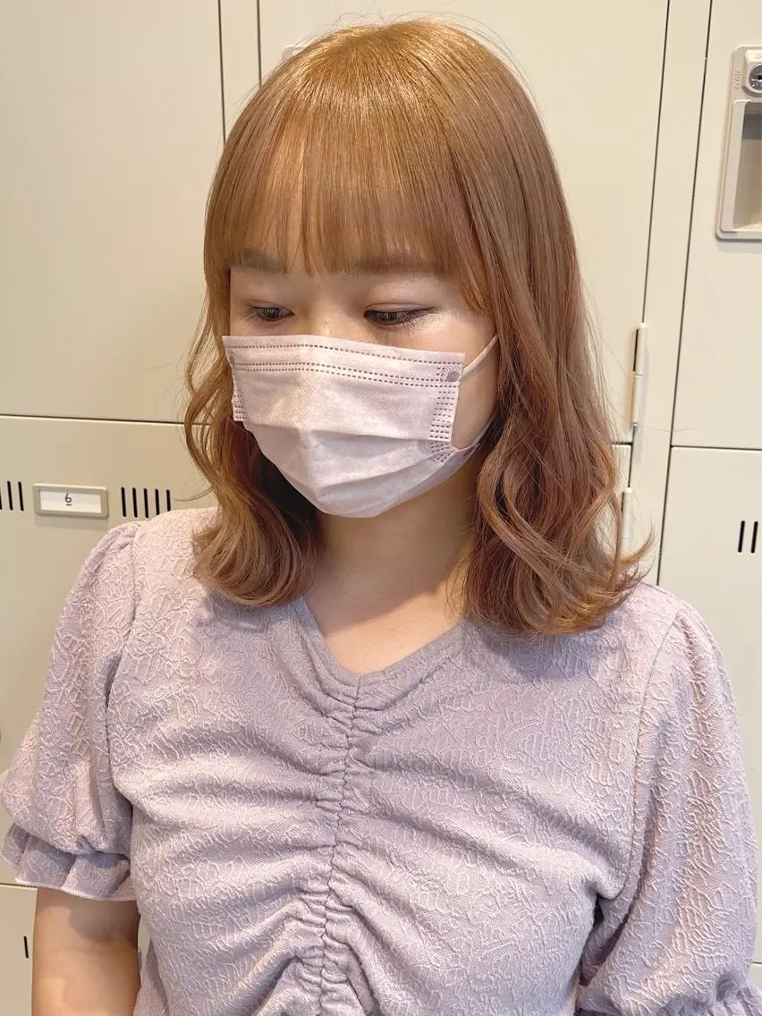 ミディアム カラー パーマ ヘアアレンジ メンズ キッズ ネイル マツエク・マツパ アイブロウ レイヤー/ダブル カラー/YURINAのヘアスタイル