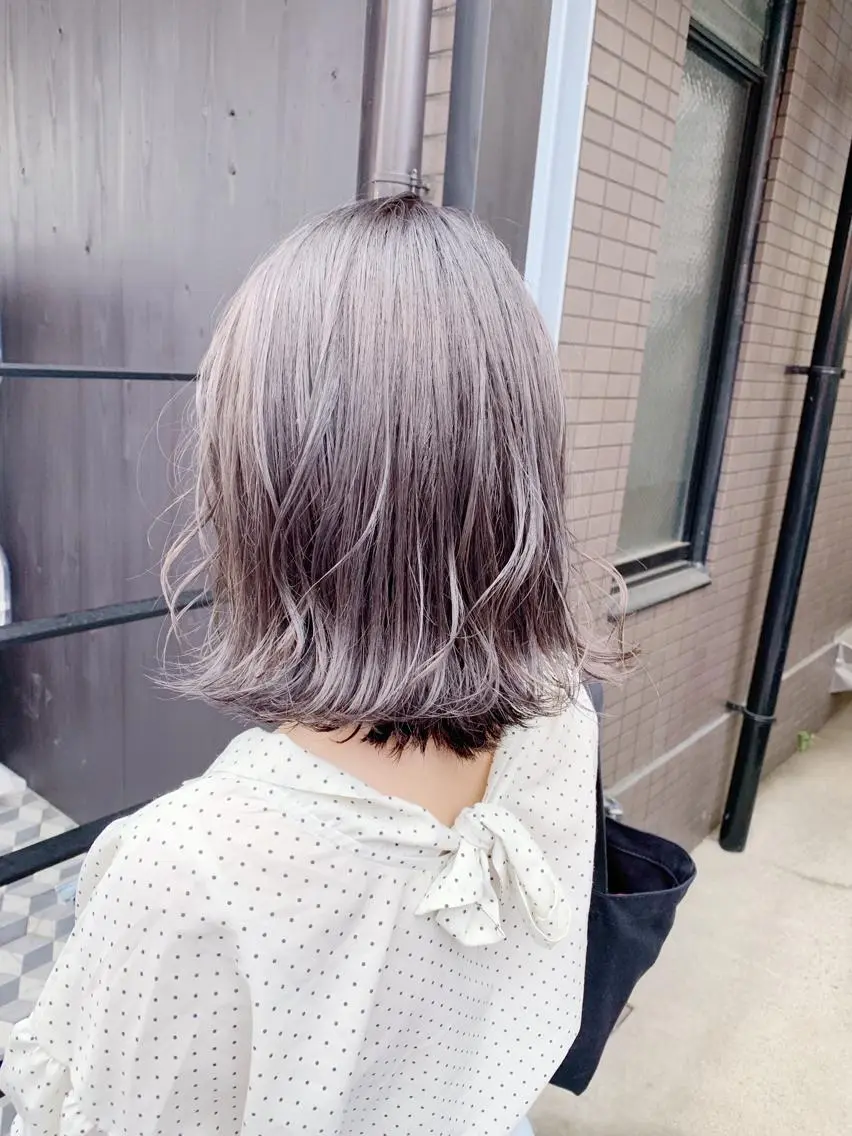 ショート カラー ブリーチ ラベンダーカラー ラベンダーグレー 【完全マンツー 恵比寿】佐藤 翔のヘアスタイル