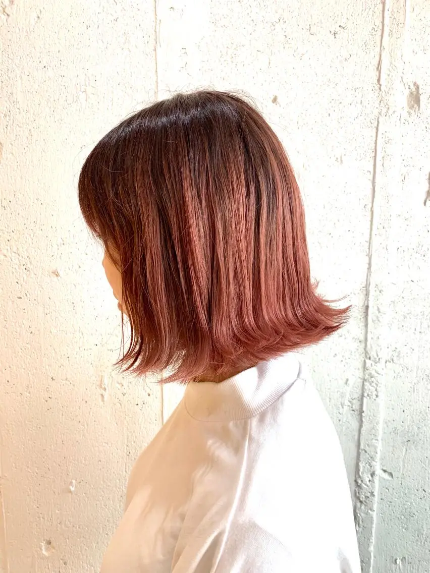 ミディアム カラー ピンクカラー カット ヘアカラー トリートメント 💛丁寧さNo.🥇 🧸片山智裕💛のヘアスタイル
