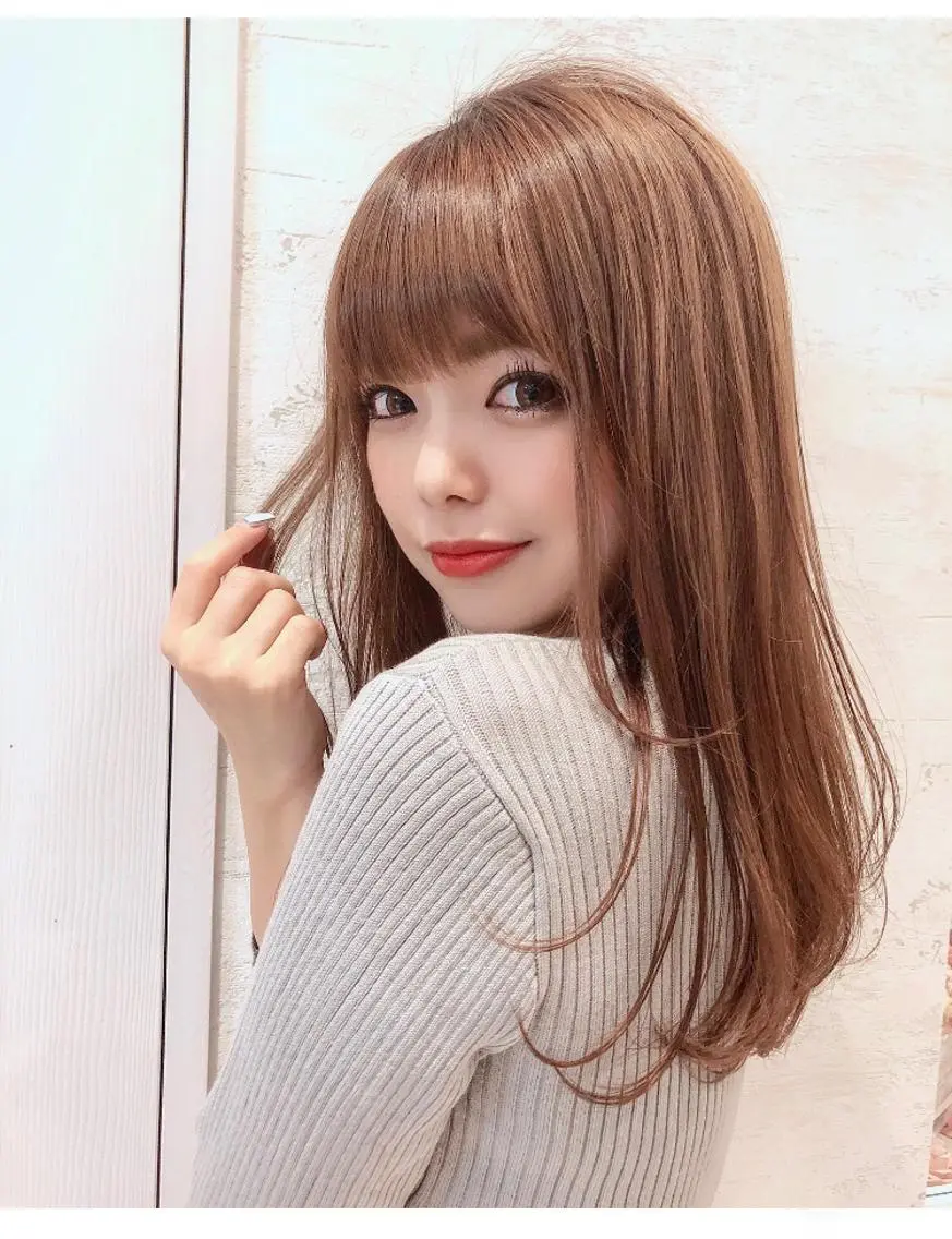 ミディアム ミルクティーブラウン カット ヘアカラー トリートメント 代表山口ひな 髪質改善のプロのヘアスタイル